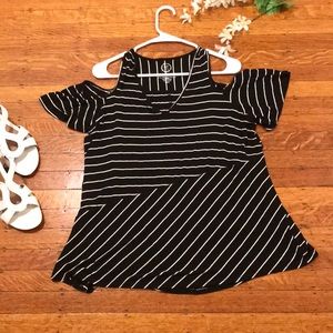 Black and white striped top